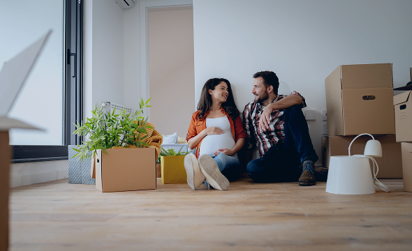 Couple moving
