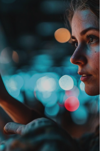 Girl with technology