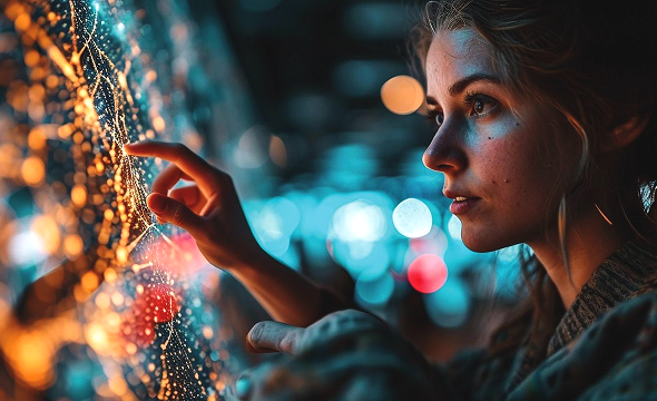Girl using technology