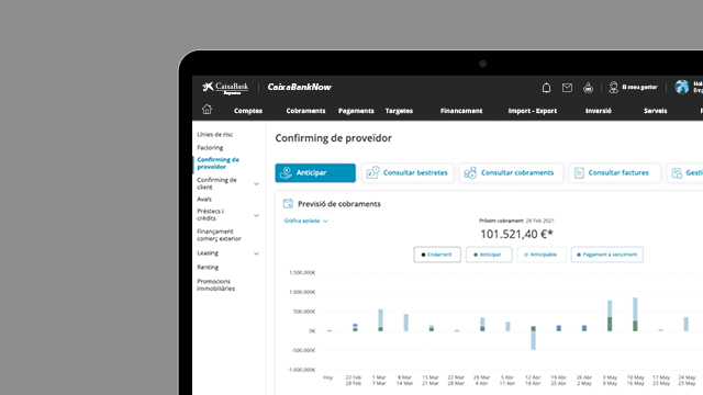 Consulta i gestiona els teus cobraments i bestretes a Confirming de CaixaBankNow