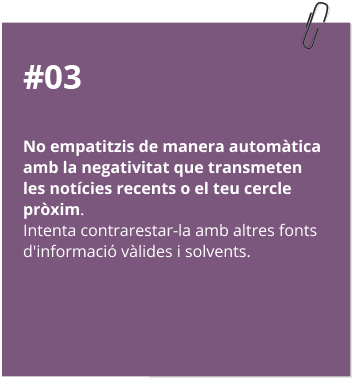 No empatitzis de manera automàtica amb la negativitat de notícies recents